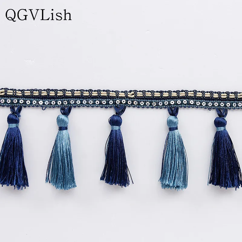 QGVLish 12 м занавеска с бахромой и кружевной отделкой DIY шитье дивана для сцены