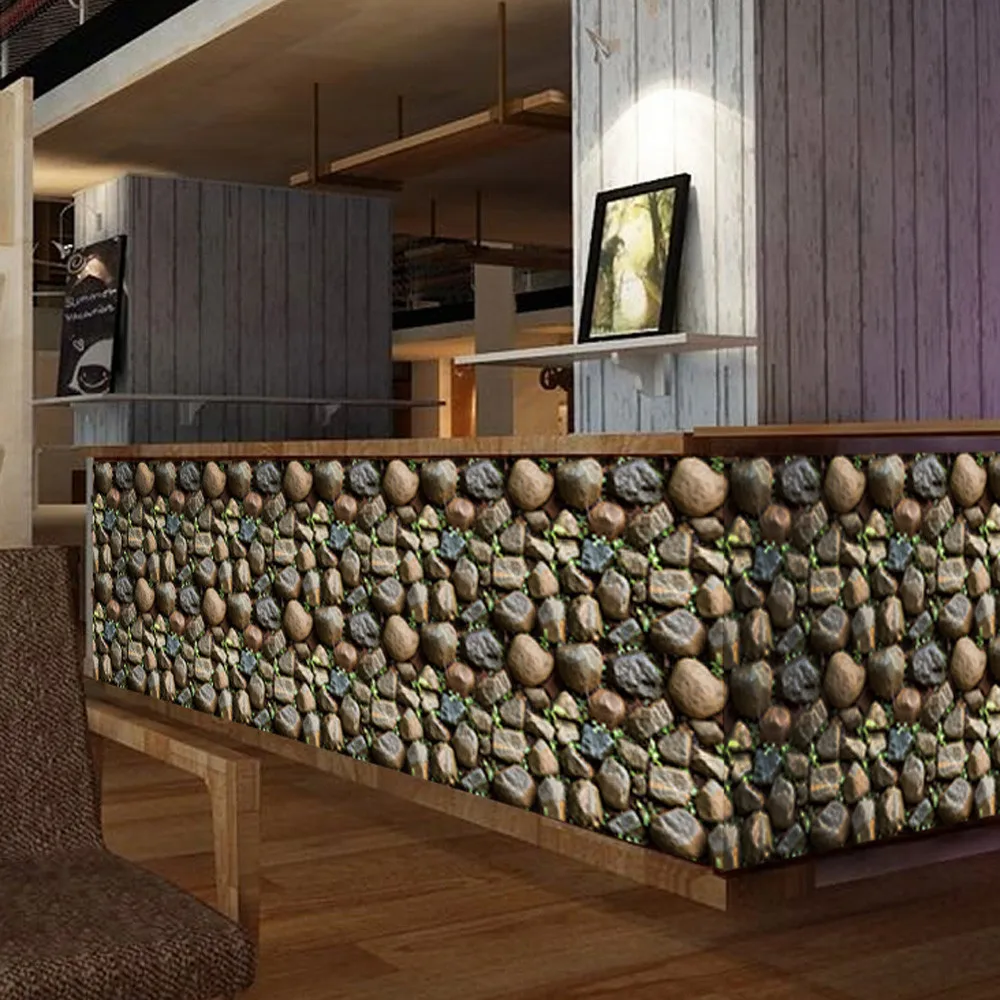 3D настенная бумага кирпичный камень деревенский эффект самоклеящаяся наклейка