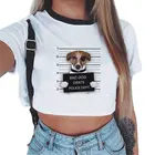 CDJLFH модная футболка, короткий топ с коротким рукавом и животным принтом, черная шея