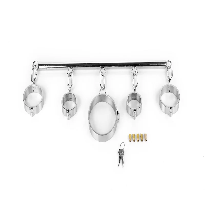 

Removable stainless steel metal bdsm bondage collar handcuffs ankles slave restraint SM erotic couples adult game Sex toys