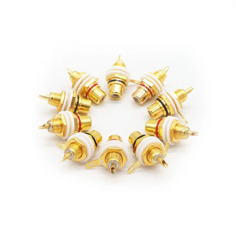 RCA гнездовой разъем 10 шт. позолоченный Rca монтажное шасси с золотой панелью