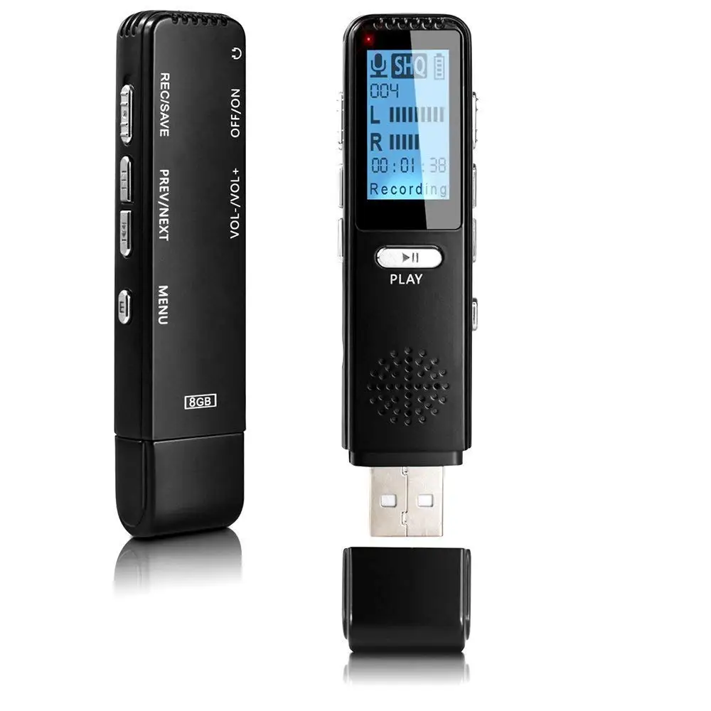 Vandlion 8G 16G Мини цифровой Аудио Диктофон стерео MP3 музыкальный плеер черный