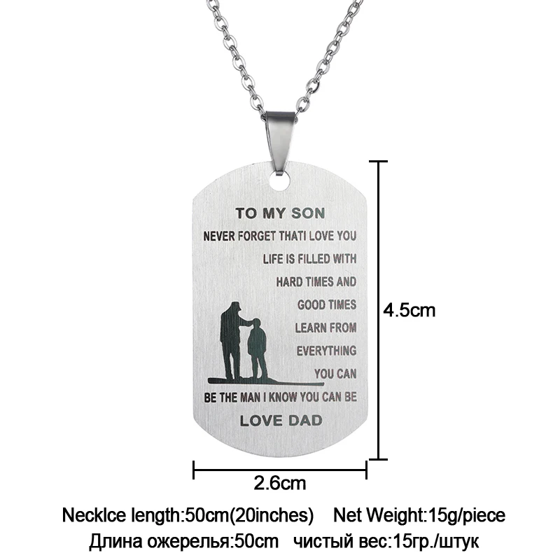 Новое модное ожерелье с подвеской Мой сын из нержавеющей стали украшение Love Dad