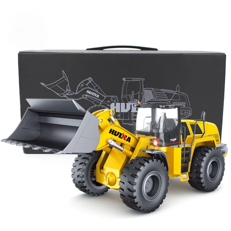 Online Huina 583 1583 10 Kanal Voll Funktions Fernbedienung Frontlader Bau Traktor, Voll Metall Bulldozer Spielzeug Maßstab 1:14