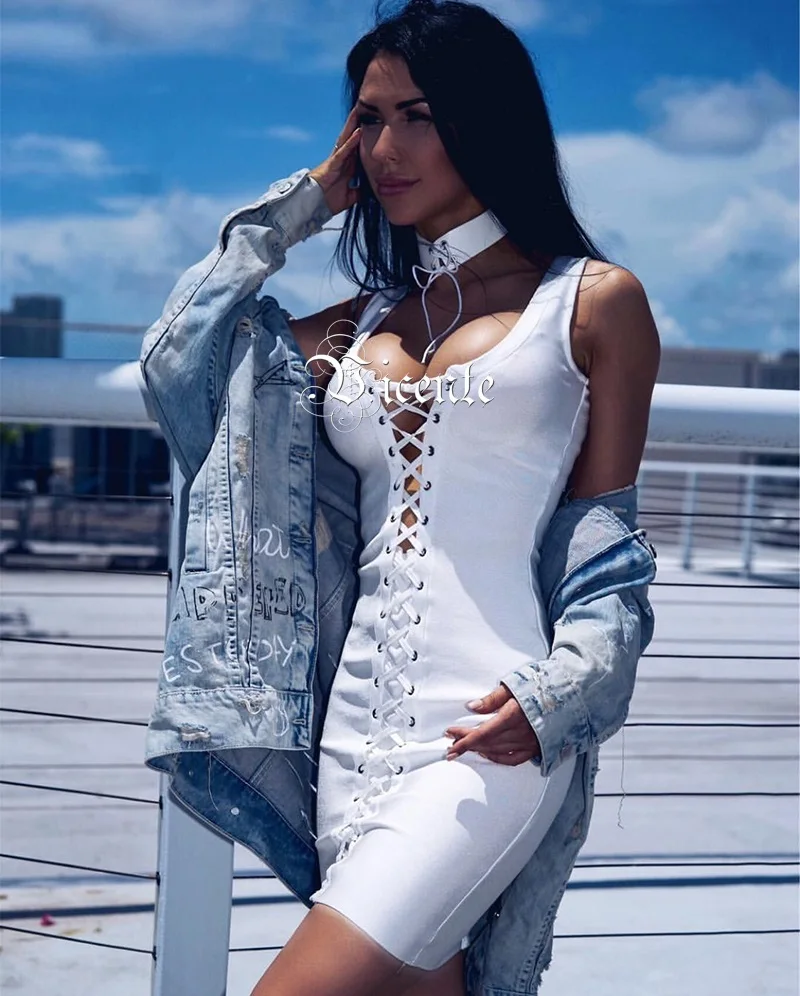 VC 2019 Новый горячий шикарный сексуальный крест-накрест на шнуровке без рукавов V