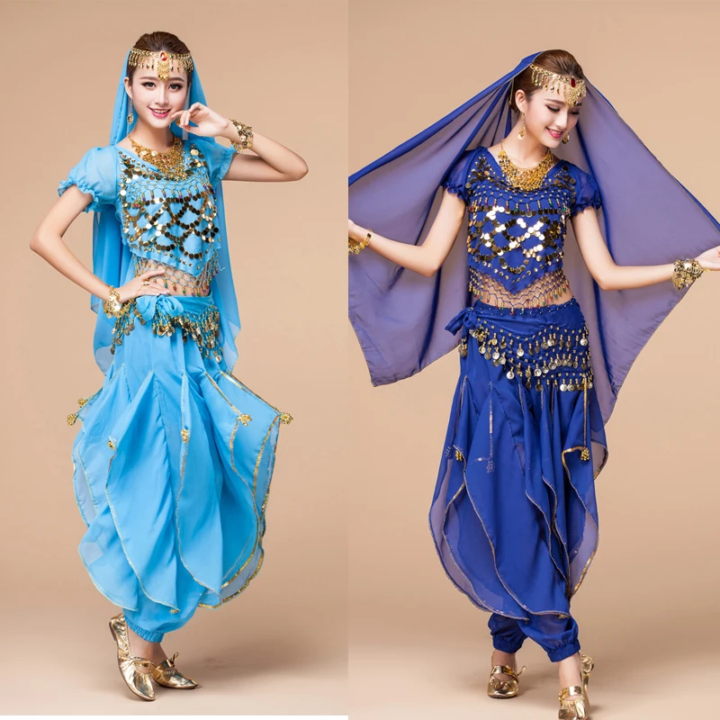 Женский костюм для танца живота штаны и топ из 4 предметов|indian belly dance costume|belly