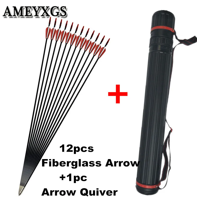 

12Pcs 31" SP 900 Fiberglass Arrows OD 6mm Glass Fiber Fixed Arrow Tips Arrow Tube Outdoor Shooting Hunting Archery Accessories