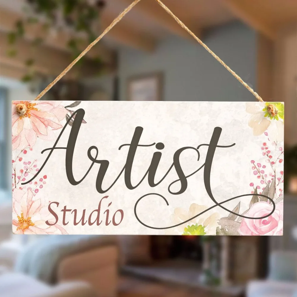Meijiafei Artist Studio Art Door Gift Sign 10 &quotx 5&quot|studio art|signs door |