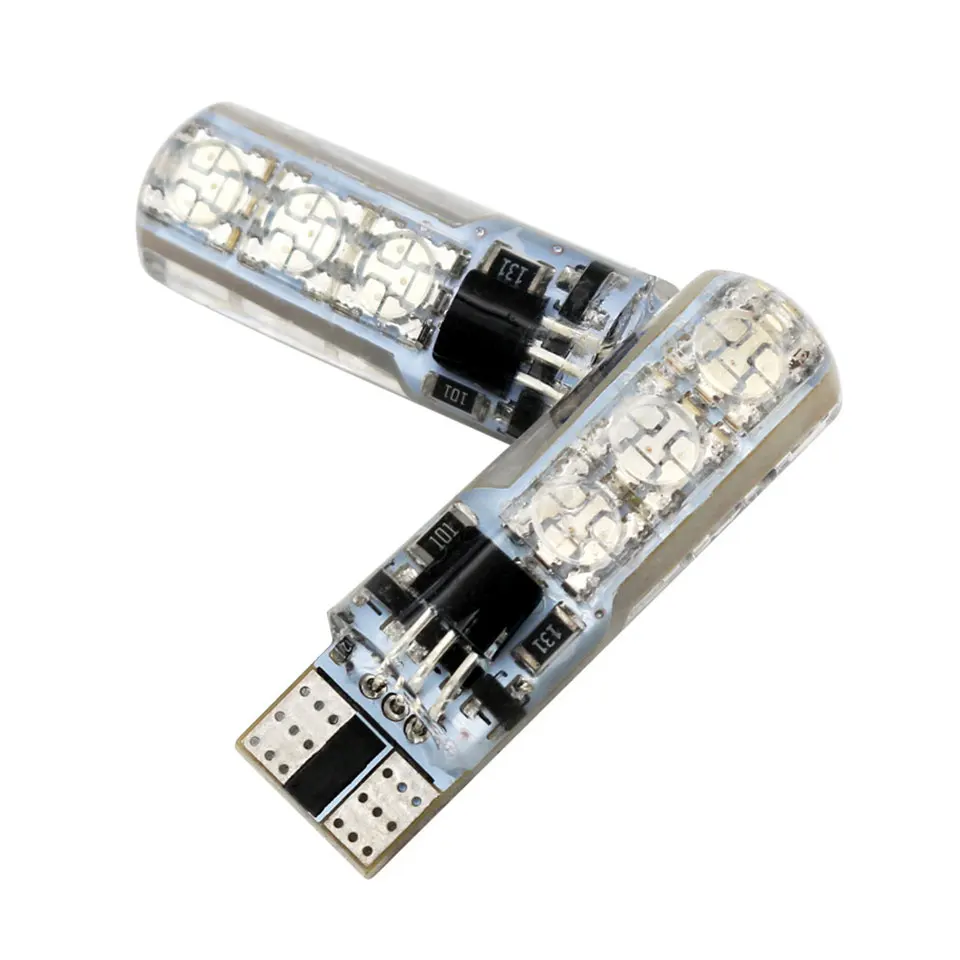 T10 RGB 5050 SMD цветной светильник силиконовый 6 194 168 W5W автомобильный для чтения