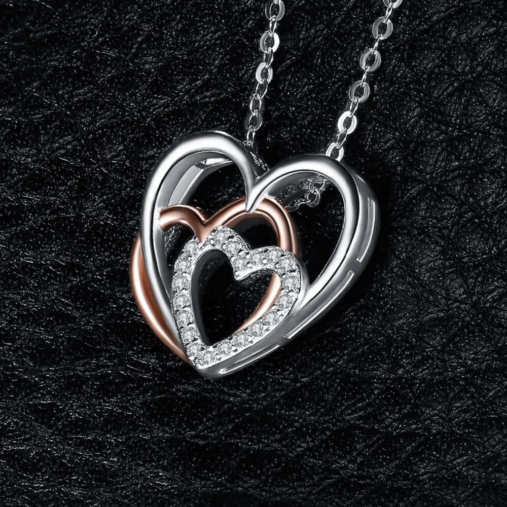 JewelryPalace сердца к сердцу переплетенных кубического циркония кулон Цепочки и