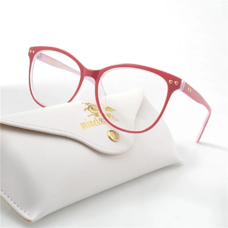 Модные Винтажные мужские и женские очки "Кошка", оправа, Анти-усталость, очки, женские и мужские, овальные зеркальные очки, оправа, 6 цветов, NX - Цвет оправы: red