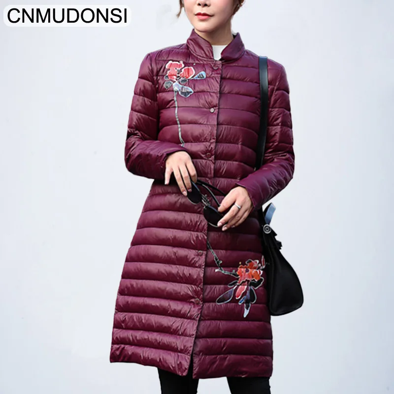 CNMUDONSIThin section Winter Collection Women's Coat Jacket Stand Collar Cold-Resistant Warm Long Parkas Female Quilting Cotton | Женская