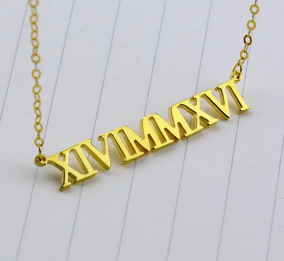 Подвеска из нержавеющей стали с римскими цифрами | Украшения и аксессуары