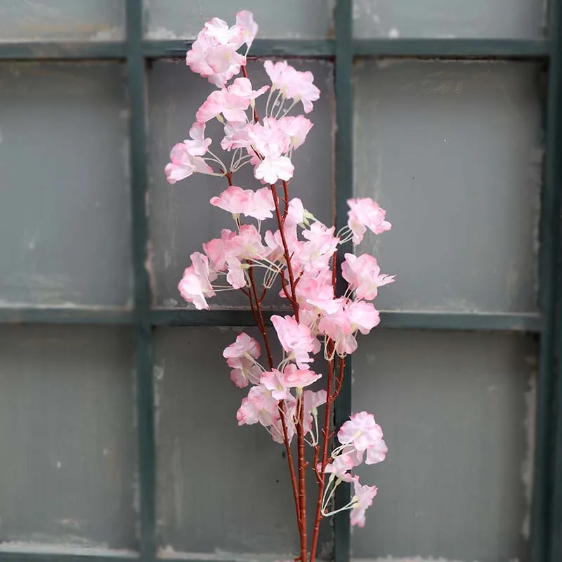 Сакура искусственная вишня Слива персик пластик поддельные цветы растения для