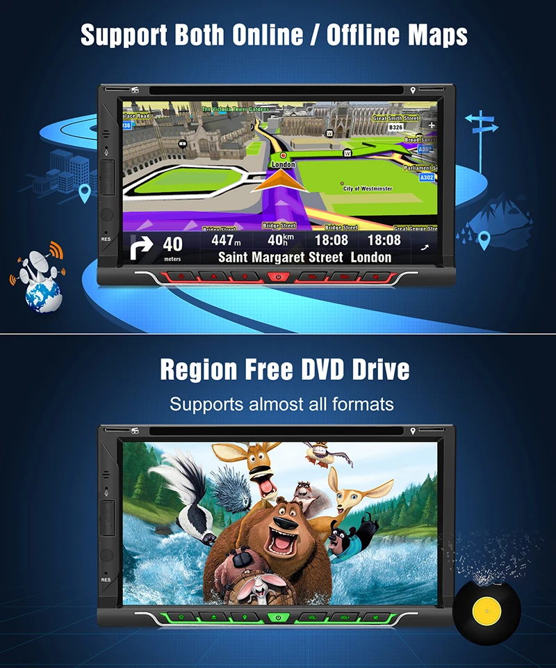 Тыква автомобильный мультимедийный плеер 2 Din 7 &quotAndroid 8 1 универсальный Радио dvd GPS