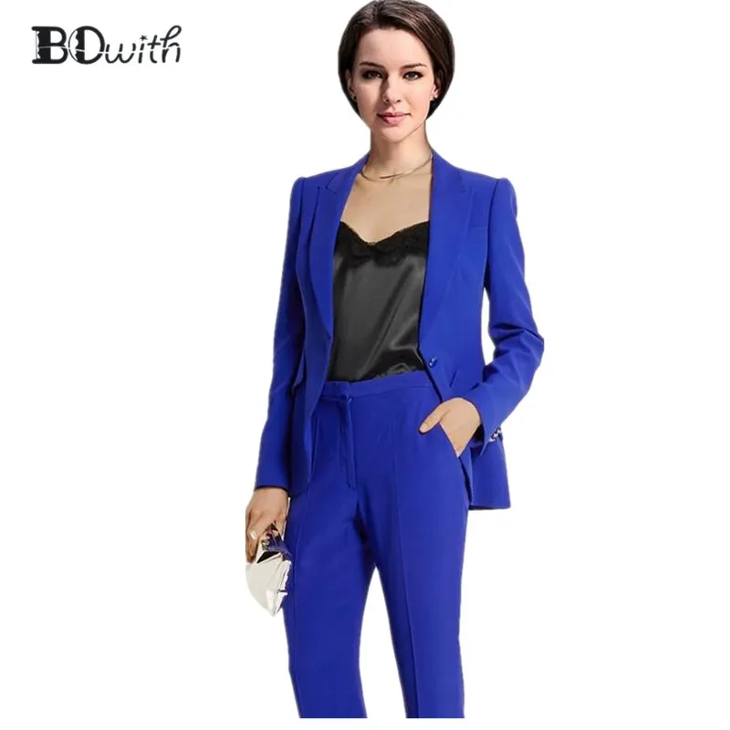 Royal Blue Women Pant Suit Formal Ladies Business Suits Office Work Wear Female Suit For Weddings Female Suit Custom Made