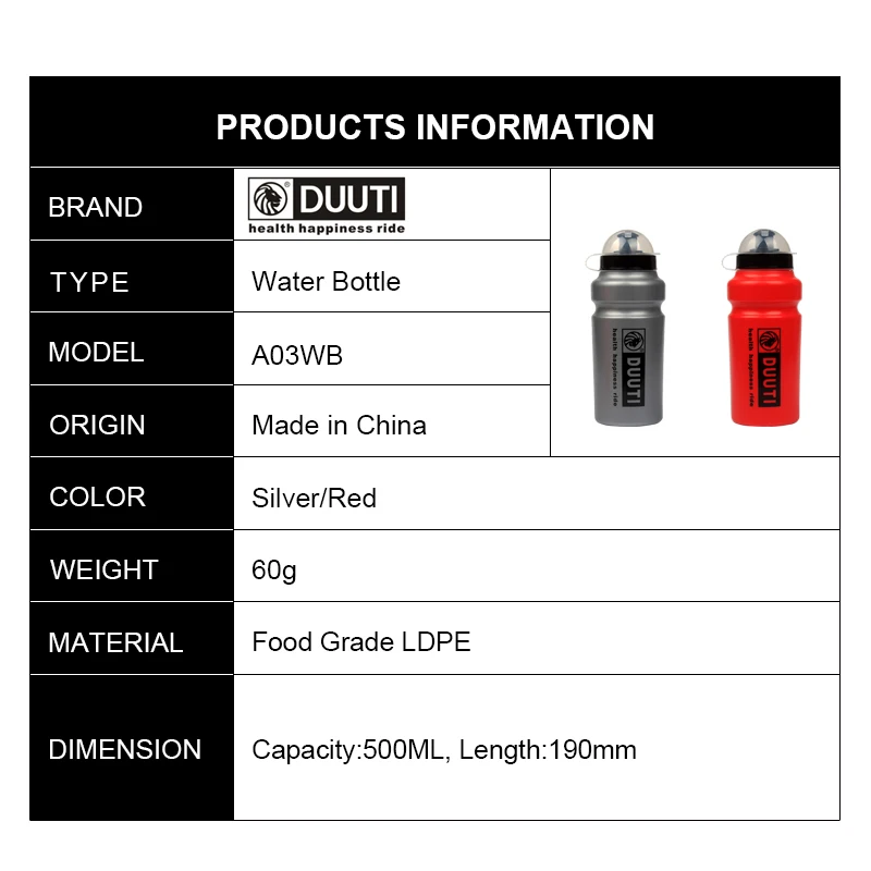 500 мл велосипедная бутылка для питьевой воды активного отдыха