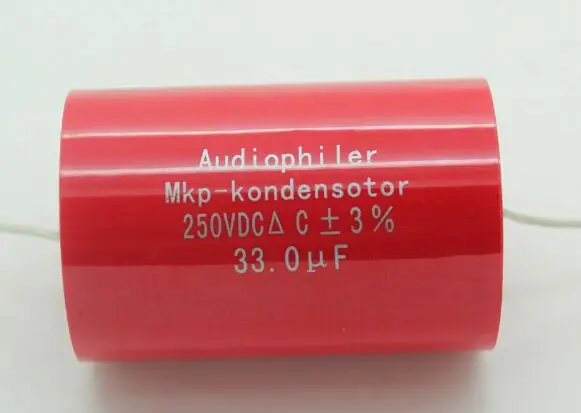 ВЫСОКОЕ КАЧЕСТВО 2 ШТ. 33 МКФ 250VDC DIY HIFI аудио класса Audiophiler Осевая MKP конденсатор для