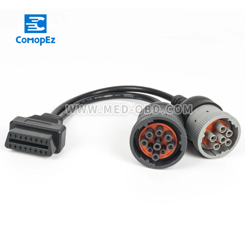 Y J1939 кабель OBD2 16pin гнездовой к J1708 6pin и 9pin сплиттер Deutsch j1939 Соединительный для