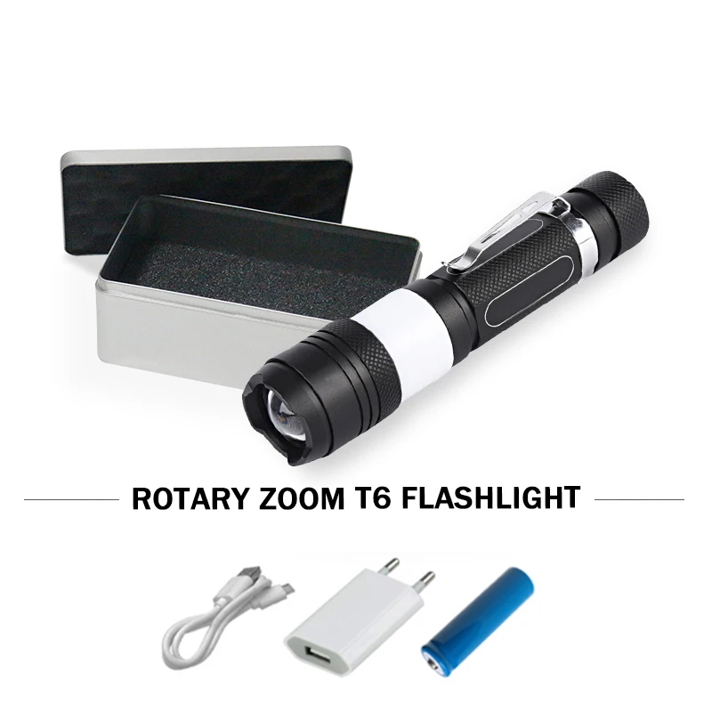 Usb Кемпинг cree xml T6 светодиодный светильник 18650 заряжаемый COB красный фонарь