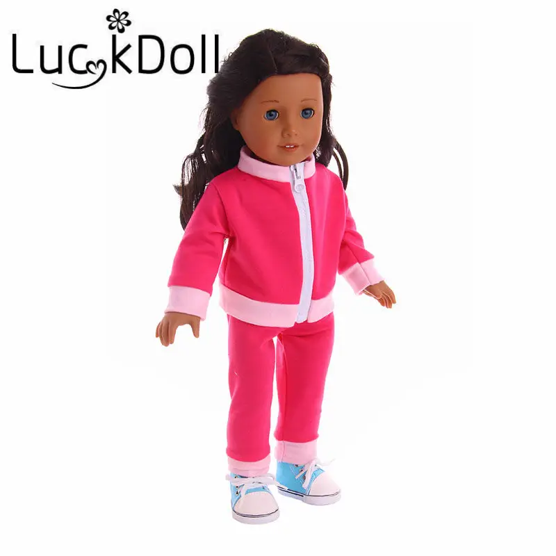 LUCKDOLL Soprts костюмы одежда подходит 18 дюймов Американский 43 см Кукла одежда аксессуары, игрушки для девочек, поколение, подарок на день рождения