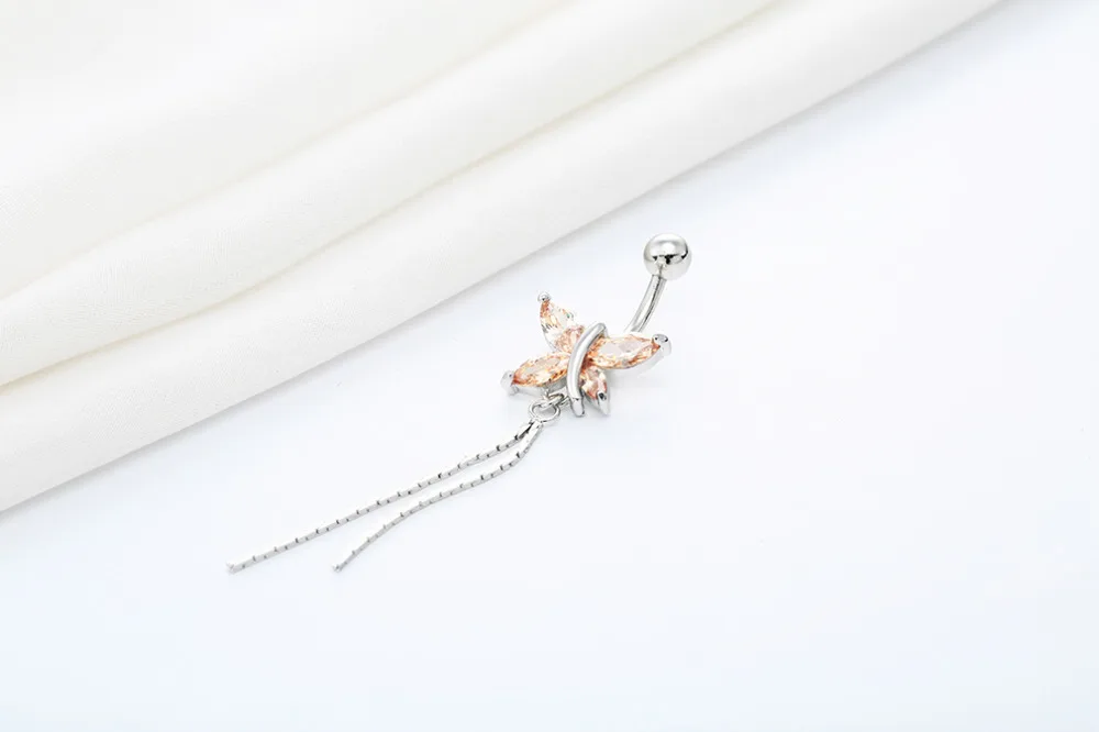 Kinitial кольца для пупка индийское украшение тела коричневый кубический цирконий