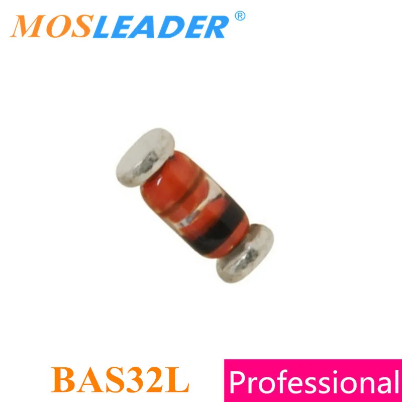 Mosleader BAS32L LL34 2500 шт. BAS32 200mA 0.2A 75V SMD SOD80C Стекло посылка высокого качества|Запасные