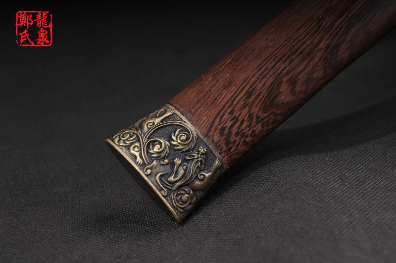 Античный китайский меч прямое лезвие складной стальной Гравированный золотой