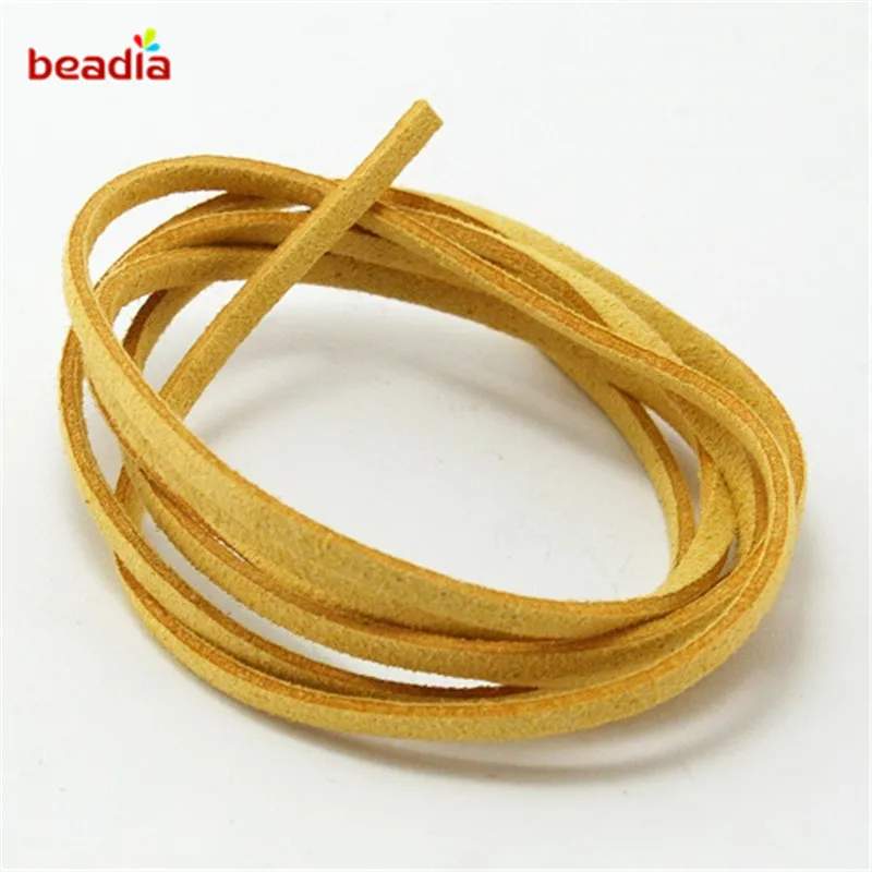 4 м/уп. разноцветный плоский Корейский Бархатный кожаный шнур для бисероплетения