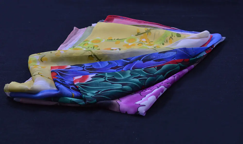 Женский шифоновый шелковый шарф SOKUXILE элегантный аксессуар с цветами пиона
