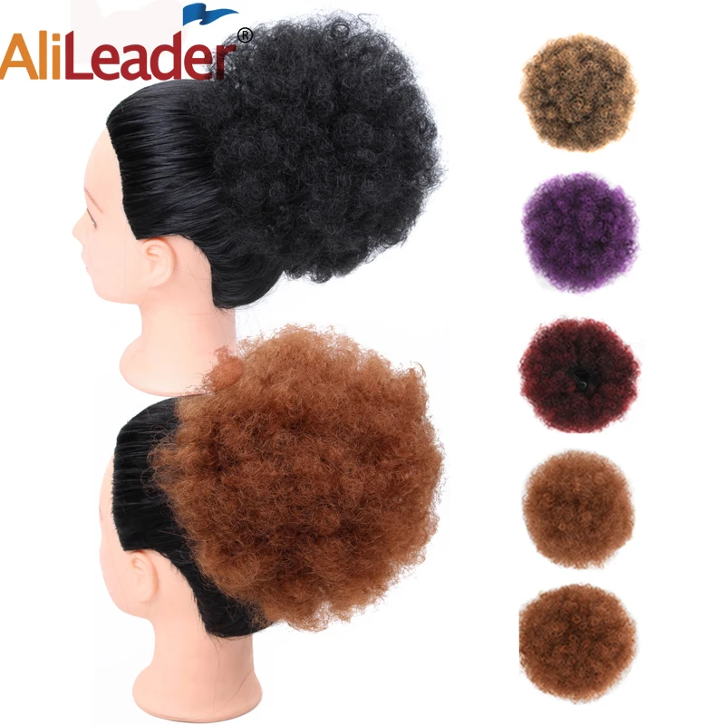 Alileader короткие кудрявый шиньон волосы на шнурке пышные курчавые в стиле афро штук
