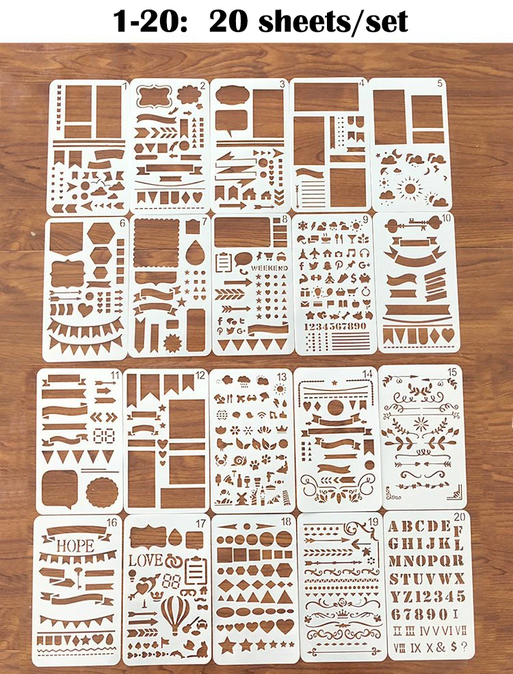 Freeshipping Dokibook Decorative Graffiti ruler DIY notebook painting ruler stencil Cute Stationery Creative ruler template