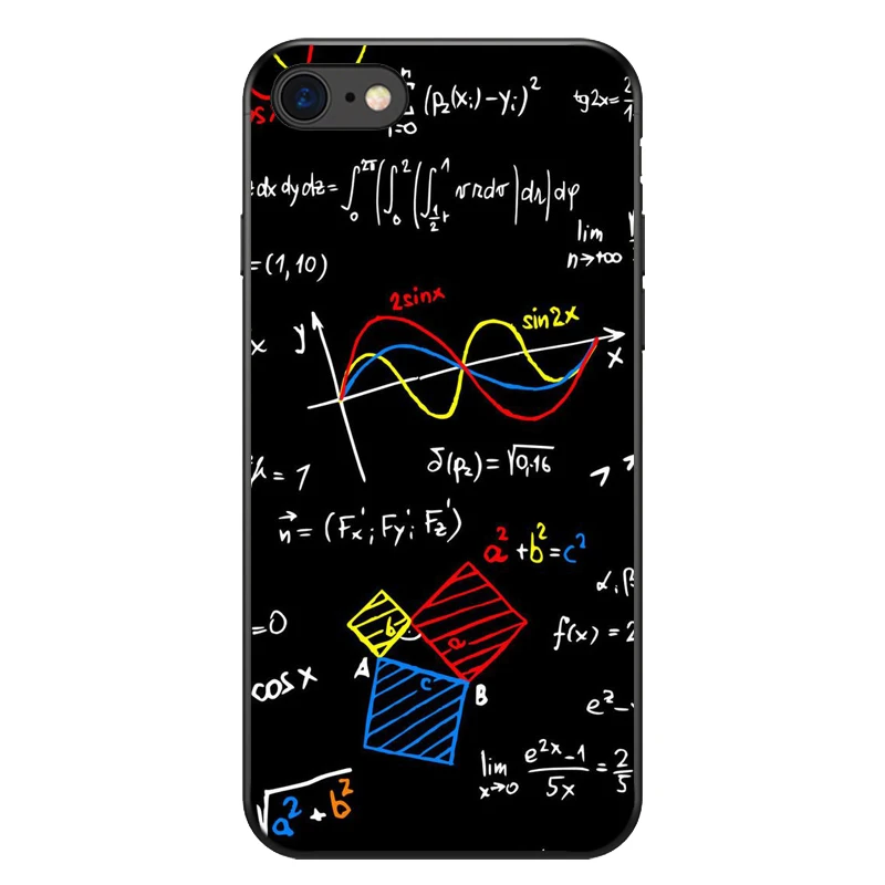 Символ Математика наука, физика формулы мягкий чехол для мобильного телефона чехлы для iphone 7 8 Plus X 5S SE XR XS Max черный iphone чехол с матовой поверхностью - Цвет: PTU