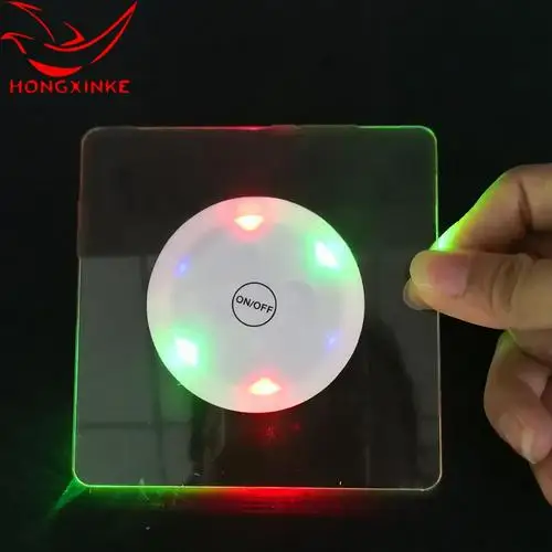 Square white light Ультра-тонкий светодиодный светильник Coaster подставка для напитков вспышка для бара, для бармена светильник ing Базовая лампа акриловый кристалл - Цвет: Square white light
