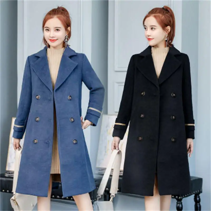 

Fashion women's woolen coat female autumn new thick winter loose section popular woolen coat windbreaker ladies Slim coat