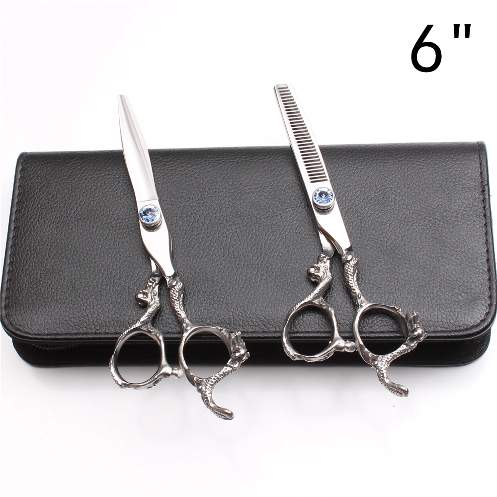 Парикмахерские ножницы 440C 5 6 7 дюймов прямые с логотипом на заказ филировочные