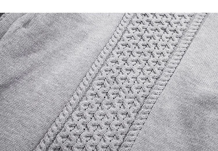 Мужской трикотажный свитер Kanye WEST черно серый хлопковый пуловер оверсайз с