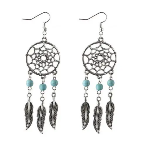 Женские серьги с перьями винтажные геометрические в минималистичном стиле