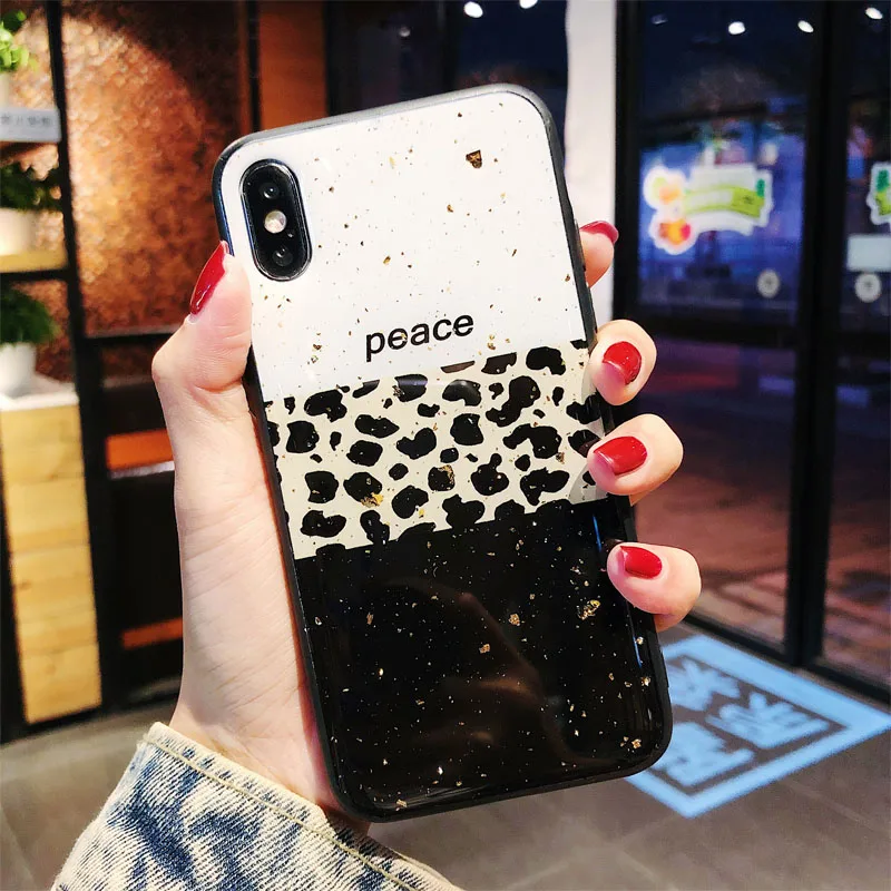Gold Foiled Marble Phone Case Redmi Note 5 6 7 8 Pro Luxury Bling Glitter Cover For Xiaomi 9 SE Mix 2 2s 3 K20 CC9 Leopard |