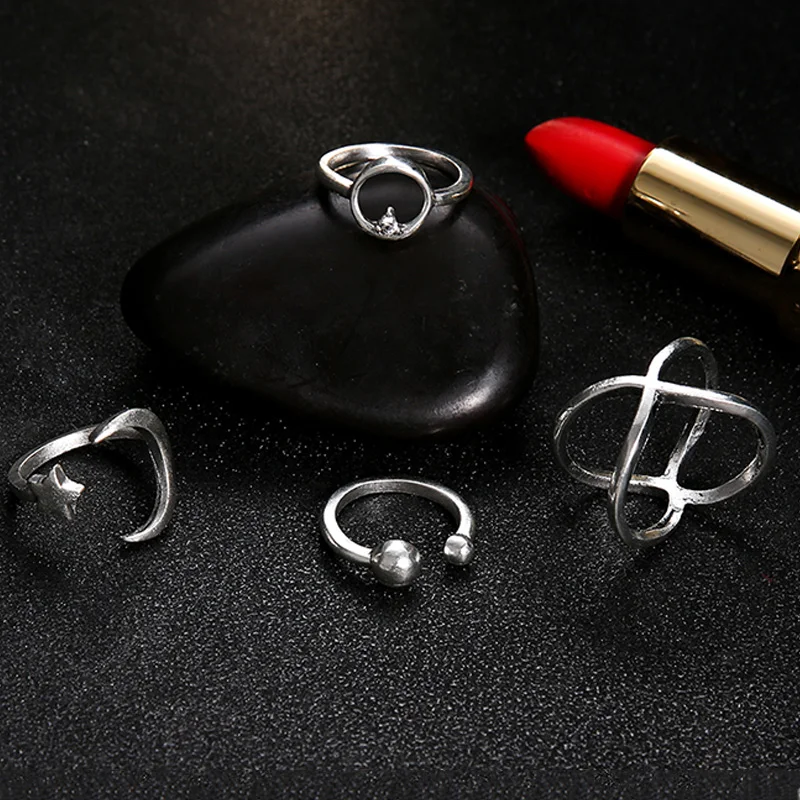 4 шт./компл. Женские Простые Модные с Луной и звездами бусины Регулируемый