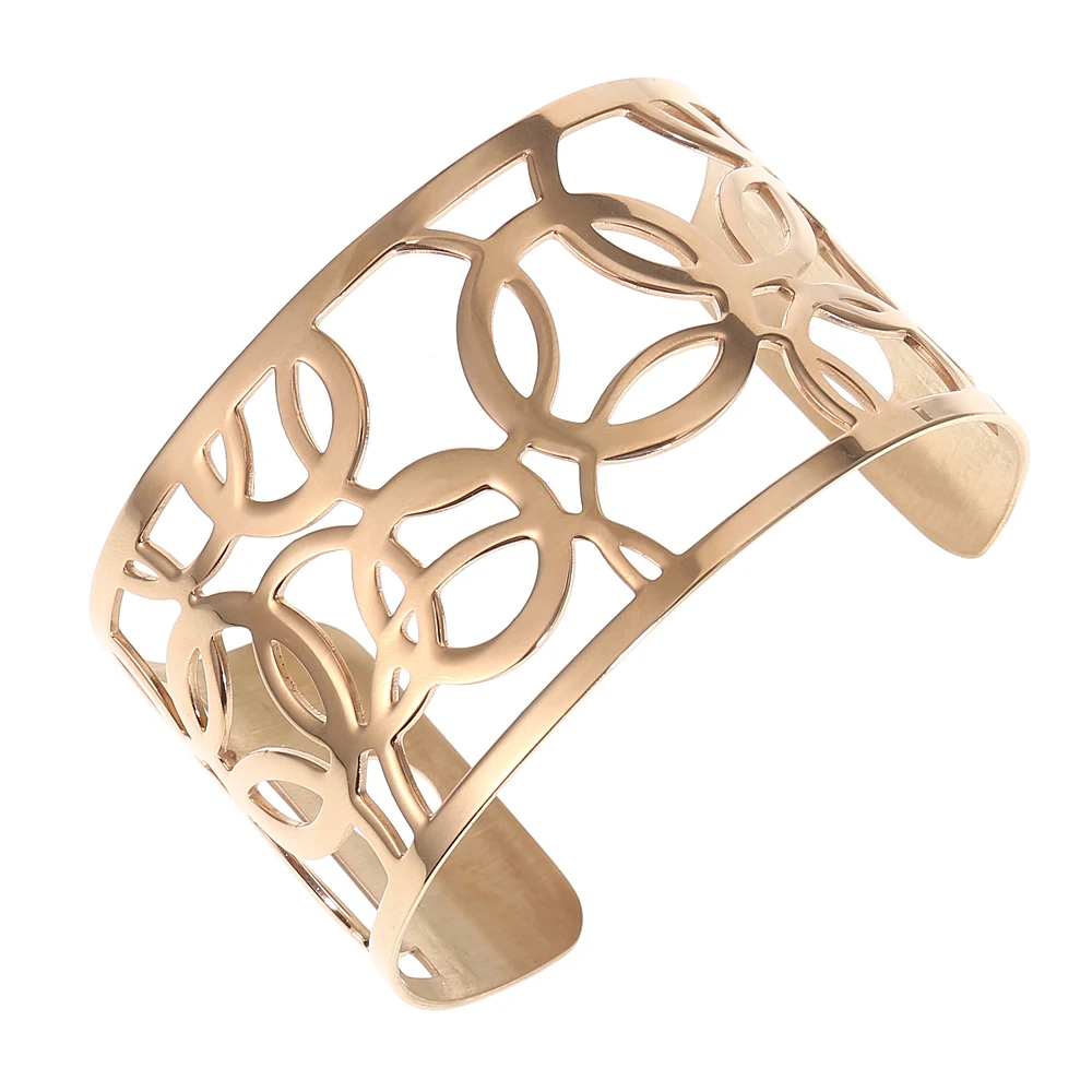 Женские браслеты-манжеты и Обручи из нержавеющей стали цвета розового золота |