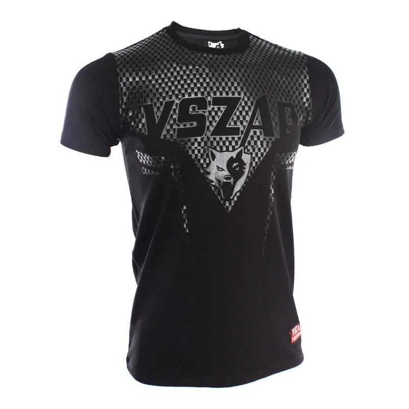 VSZAP футболка Sharp Mma боксерская рубашка Джерси короткий рукав бой Черные Мужчины Муай Тай боксе футболки с изображением кикбоксинга Муай Тай