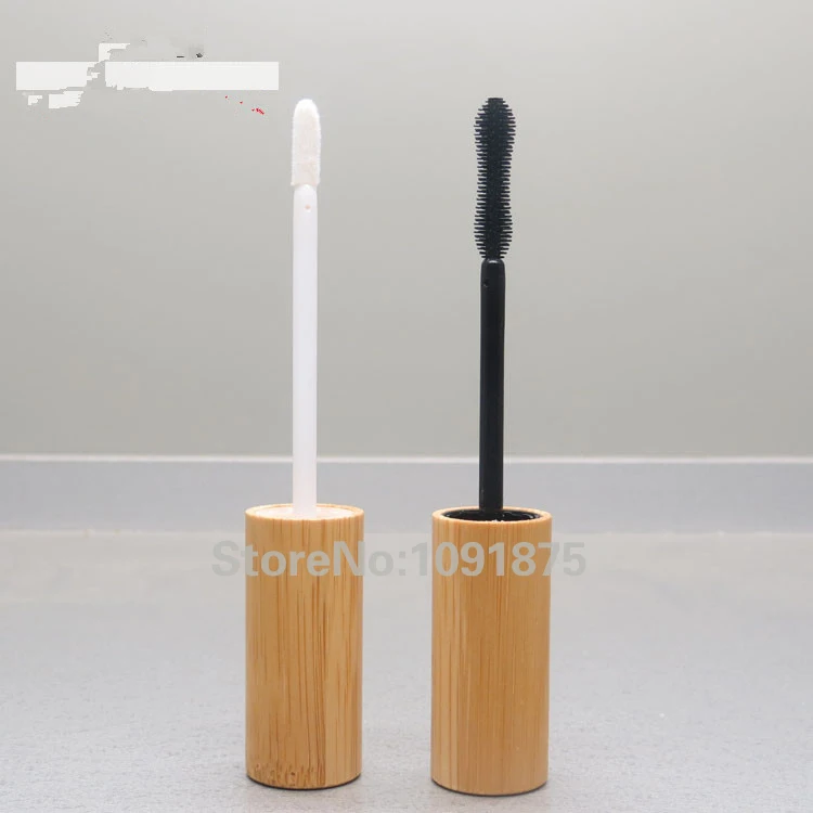 Бамбуковые стеклянные тубы для губ 10 шт./лот 6 мл бамбуковые туши макияжа