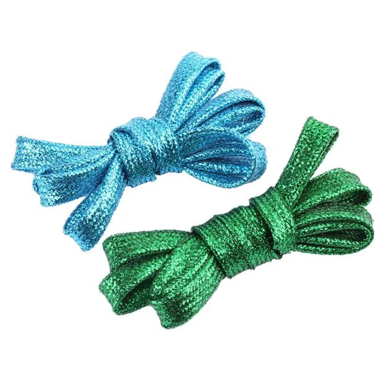 Крутые плоские блестящие шнурки модные для обуви рождественские цвета шикарные 7