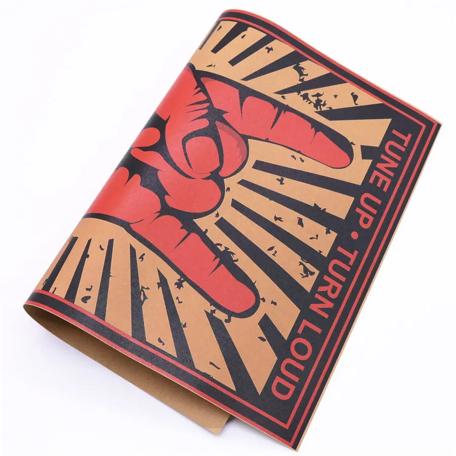 Винтажные постеры из крафт-бумаги в стиле ретро с изображением рок-музыки