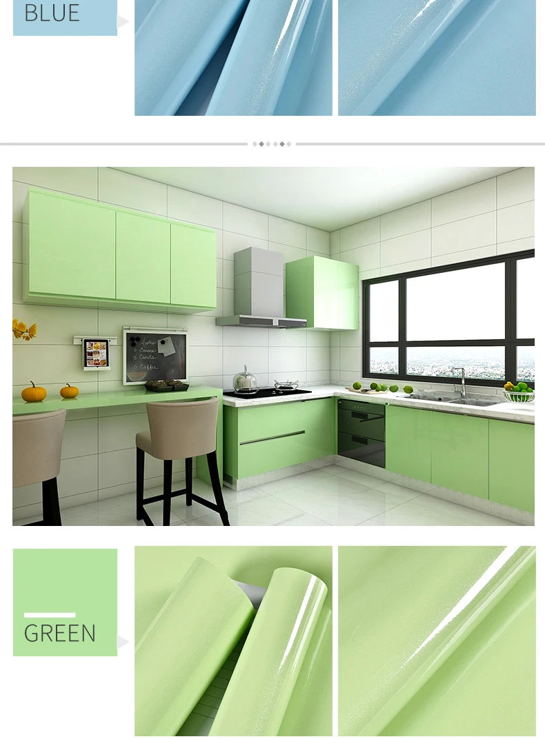 Waterproof PVC Wall Sticker Vinyl Self Adhesive Wallpaper Kids Room Wardrobe Cabinet Furniture Renovation Door Wall Stickers