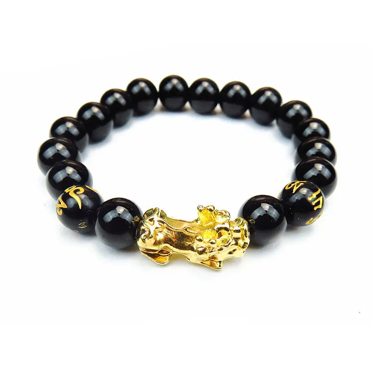 Женский винтажный браслет HEBEHERA черный с бусинами из натурального камня для