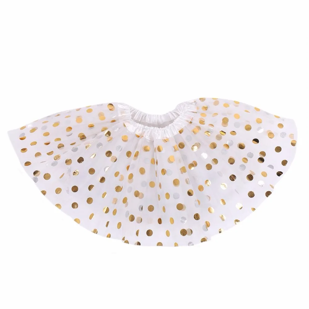 Летняя юбка для маленьких девочек танцевальная пачка в Золотой горошек