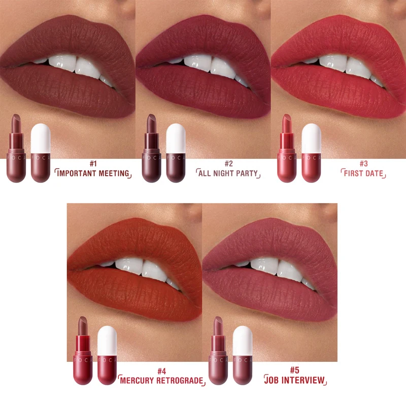 FOCALLURE, новинка, матовая губная помада, водостойкая, красная, коричневая, бархатная, стойкая губная помада, водостойкая, набор, для женщин, губы, maquiagem