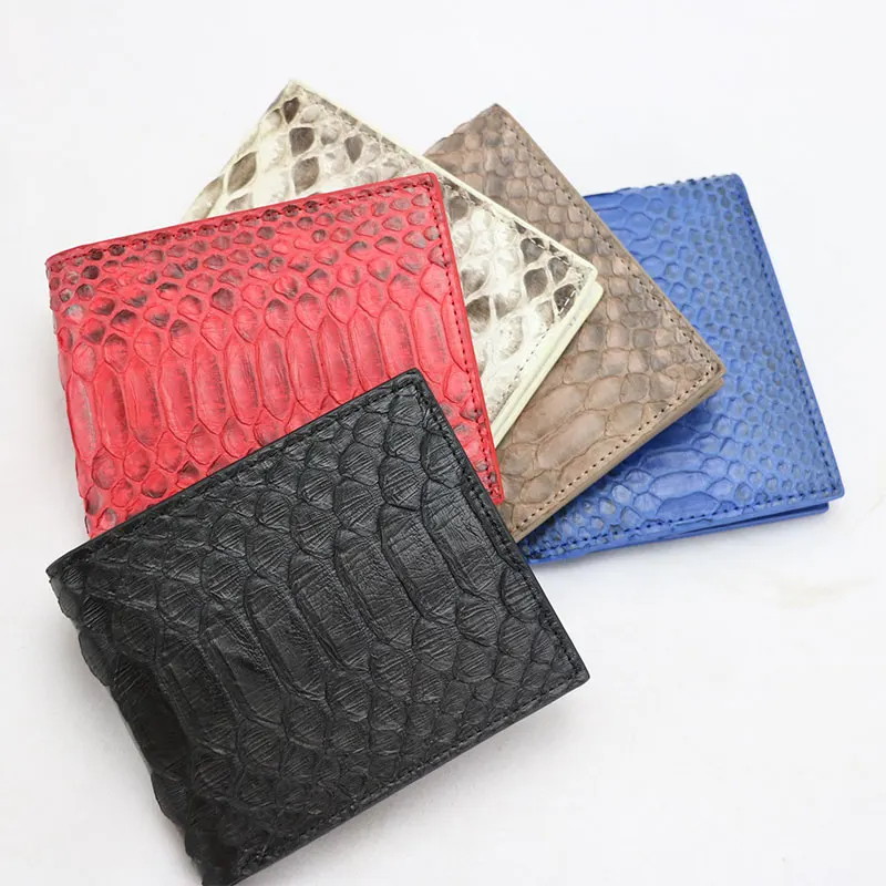 100% настоящий кошелек из экзотической змеиной кожи питона женский короткий